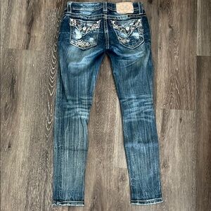 Miss Me Blue Denim Jeans with Embellished Pockets